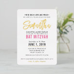 BAT MITZVAH Moderne Drehbuch hübsch rosa Gold Folieneinladung<br><div class="desc">per kat massard >>> kat@simplysweetPAPERIE.com <<< Ein trendy Einladungsdesign für das BAR/BAT MITZVAH Setup als Vorlage ist es für Sie einfach, Ihre eigenen Daten hinzuzufügen, oder auf die Schaltfläche Anpassen zu drücken und Sie können Text, Schriftart, Größen etc. TIP: 1 hinzufügen oder ändern. Um Grafiken zu ändern/verschieben/die Hintergrundfarbe zu ändern,...</div>