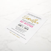 BAT MITZVAH Moderne Drehbuch hübsch rosa Gold Folieneinladung (Gedreht)