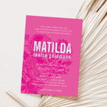 BAT MITZVAH Moderne, elegante Rose hübsch rosa