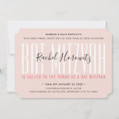 BAT MITZVAH Moderne Overlay-Typografie Mädchen ros Einladung (Vorderseite)