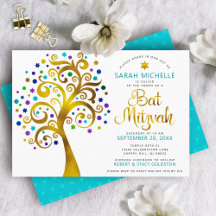 Bat Mitzvah Moderne Türkis Goldene Treppe des Lebe