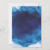 Bat Mitzvah Moderne Typografie Blaue Wasserfarbe Einladung (Rückseite)