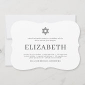 Bat Mitzvah Moderne Typografie Einladung (Vorderseite)
