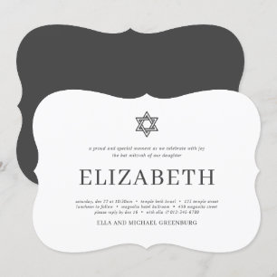 Bat Mitzvah Moderne Typografie Einladung