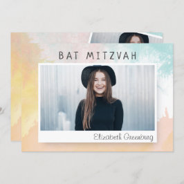 Bat Mitzvah Moderne Wasserfarbe Abstrakt Einladung