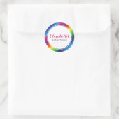 BAT MITZVAH Moderner, farbenfroher Regenbogenstrei Runder Aufkleber (Tasche)