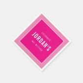 BAT MITZVAH Moderner Fettblock hübsch rosa Serviette (Ecke)