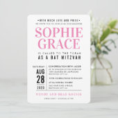 BAT MITZVAH Moderner geometrischer Stapel hübsch r Einladung (Stehend Vorderseite)