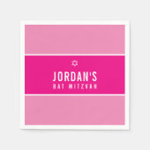 BAT MITZVAH Moderner hübscher, einfacher rosa Ster Serviette (Vorderseite)