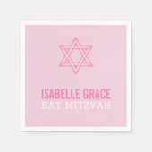 BAT MITZVAH Moderner hübscher rosa Stern Serviette (Vorderseite)
