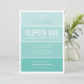 BAT MITZVAH Moderner Ober-Farbverlauf Jade Minze g Einladung (Stehend Vorderseite)