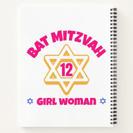 Bat Mitzvah Moderner Star von David Notizblock (Rückseite)