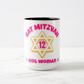 Bat Mitzvah Moderner Star von David Zweifarbige Tasse (Mittel)