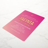 BAT MITZVAH Moderner Stern hellrosa Farbverlauf Go Folieneinladung (Gedreht)