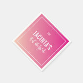 BAT MITZVAH Moderner Stern hellrosa Farbverlauf Serviette (Ecke)