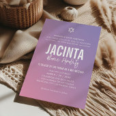 BAT MITZVAH Moderner Stern lila rosa Farbverlauf Einladung