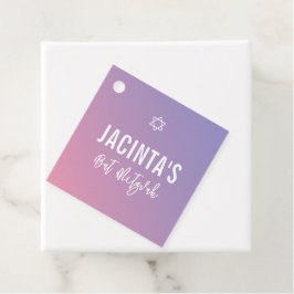 BAT MITZVAH Moderner Stern lila rosa Farbverlauf Geschenkanhänger