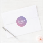 BAT MITZVAH Moderner Stern lila rosa Farbverlauf Runder Aufkleber<br><div class="desc">von kat massage >>> https://linktr.ee/simplysweetpaperie <<<</div>