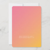 BAT MITZVAH Moderner Stern rosa gelber Farbverlauf Einladung (Rückseite)