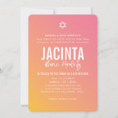 BAT MITZVAH Moderner Stern rosa gelber Farbverlauf Einladung (Vorderseite)