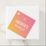 BAT MITZVAH Moderner Stern rosa gelber Farbverlauf Geschenkanhänger<br><div class="desc">von kat massage >>> https://linktr.ee/simplysweetpaperie <<<</div>