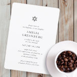 Bat Mitzvah Modernes Einfaches Elegantes Minimalis Einladung<br><div class="desc">Design besteht aus Sans Serif Typografie und spielerischer,  kursiver Schrift Typografie auf einem einfachen Hintergrund. Abrufbar unter: http://www.zazzle.com/store/selectpartysupplies</div>