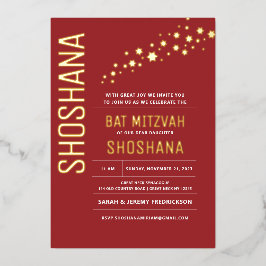 Bat Mitzvah Modernes Elegantes GOLD Folieneinladung