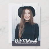 Bat Mitzvah Modernes Foto Einladung (Vorderseite)