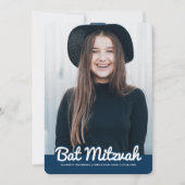Bat Mitzvah Modernes Foto Einladung (Vorderseite)