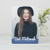 Bat Mitzvah Modernes Foto Einladung (Stehend Vorderseite)