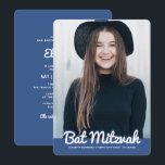 Bat Mitzvah Modernes Foto Einladung<br><div class="desc">Dieses Design besteht aus spielerischen kursiven Skripten,  die durch einfache san-Serifentypografie bekämpft werden. Dieses Design ist modern und einfach. Fügen Sie ein Foto hinzu.

Abrufbar unter:http://www.zazzle.com/store/selectpartysupplies</div>
