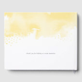 BAT MITZVAH Modernes, hübsch gelbes Aquarell Gästebuch (Rückseite)