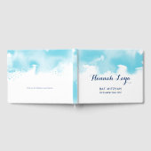 BAT MITZVAH Modernes hübsches Aqua-Blau Gästebuch (Voll)