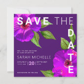 Bat Mitzvah Modernes Lila rosa Blumenwasser Save The Date (Vorderseite)