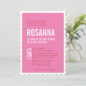 BAT MITZVAH Modernes, minimales Design rosa Einladung (Stehend Vorderseite)