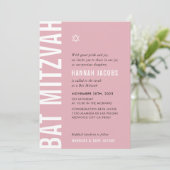 BAT MITZVAH Modernes, minimales Mädchen, duskisch  Einladung (Stehend Vorderseite)