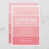 BAT MITZVAH Modernes ombre Gefälle coole Korallen Einladung (Vorne/Hinten)