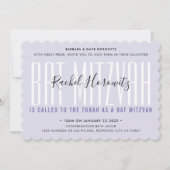 BAT MITZVAH Modernes Overlay-Typografie-Mädchen li Einladung (Vorderseite)