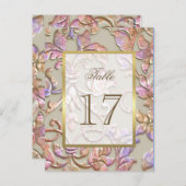 Bat Mitzvah Multi "Embossed Damask Tischnummer (Vorne/Hinten)