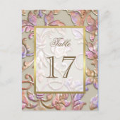 Bat Mitzvah Multi "Embossed Damask Tischnummer (Vorderseite)