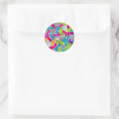 Bat Mitzvah Multicolored Star von David Silver Runder Aufkleber (Tasche)