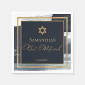 Bat Mitzvah Napkins | Abstraktes Blau Serviette (Vorderseite)
