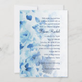 Bat Mitzvah Navy Blue Watercolor Floral Einladung (Vorderseite)