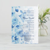Bat Mitzvah Navy Blue Watercolor Floral Einladung (Stehend Vorderseite)