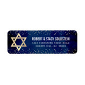 Bat Mitzvah Navy Gold Glitzer Kühne Rücksendeadres (Vorne)