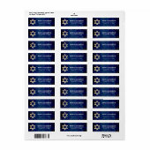 Bat Mitzvah Navy Gold Glitzer Kühne Rücksendeadres (Vorne)