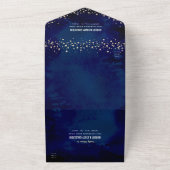 Bat Mitzvah Navy Gold Glitzer Script Party Modern All In One Einladung (Außenbereich)