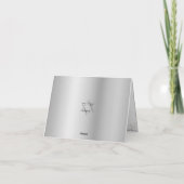 Bat Mitzvah Navy Silver Glitzer Foil Modernes Skri Dankeskarte (Rückseite)