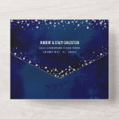 Bat Mitzvah Navy Silver Glitzer Script Party Bold All In One Einladung (Rückseite)