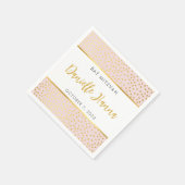 Bat Mitzvah niedliche schwarz rosa Goldpolka Punkt Serviette (Ecke)
